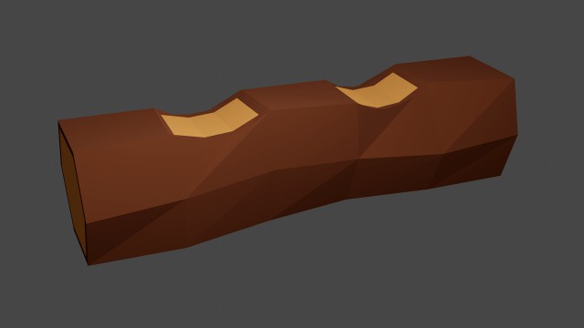 low-poly log bench