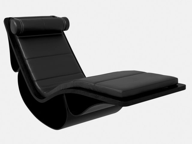 chaise longue rio black leather oscar niemeyer max fbx obj