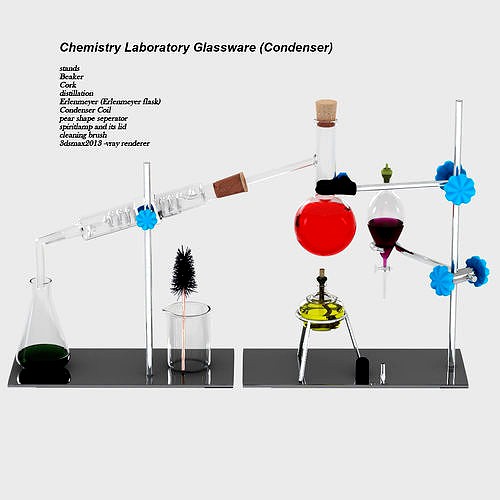 Chemistry Laboratory Glassware Condenser 3d model