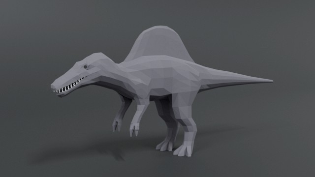 low poly cartoon spinisaurus dinosaur