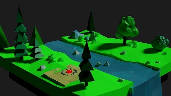 Low Poly small garden