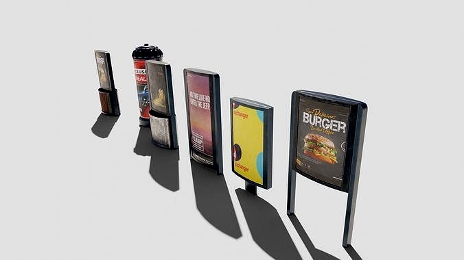 road side advertisements with 4k pbr textures