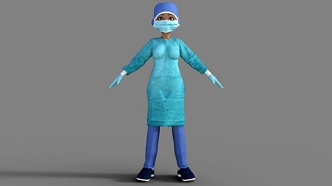 3D Cartoon Doctor Woman