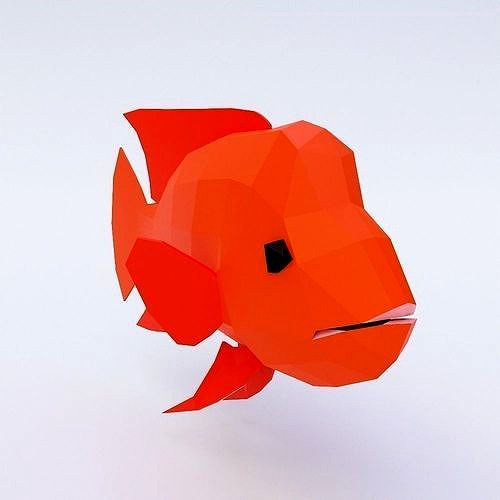 Red devil fish low poly 3d model