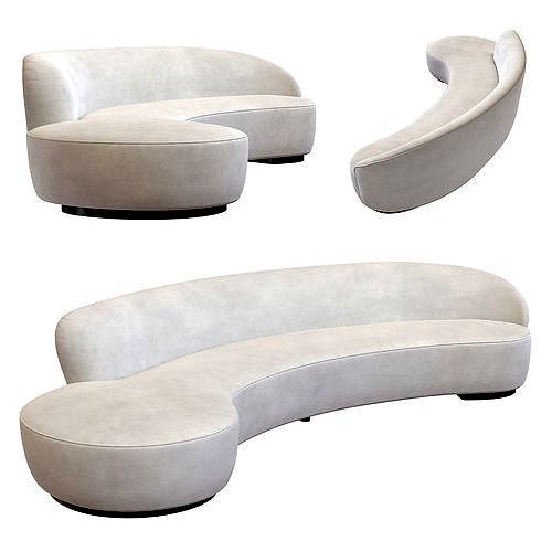 Vladimir Kagan Curved Sofa for Directional