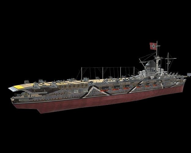 German aircraft carrier Graf Zeppelin -low poly