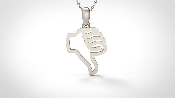 Model 905 Initial Negative Logo Pendant | 3D