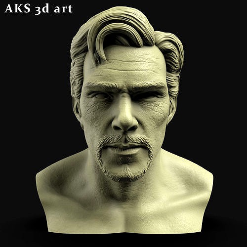 benedict cumberbatch face sculpture art | 3D