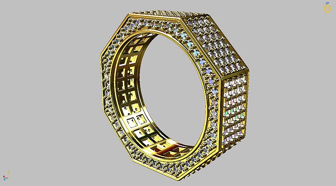 Octagonal Ring Stones | 3D