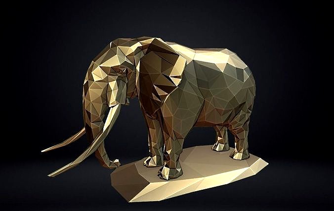 Poly Elephant Sculpture | 3D