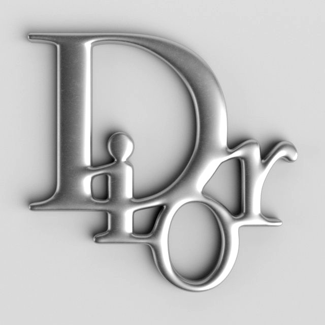 dior cast metal label
