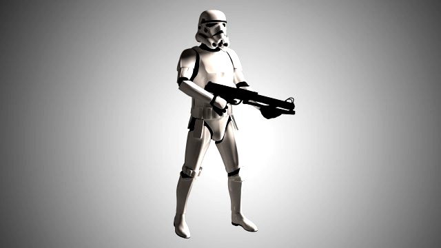 storm trooper rigged low poly