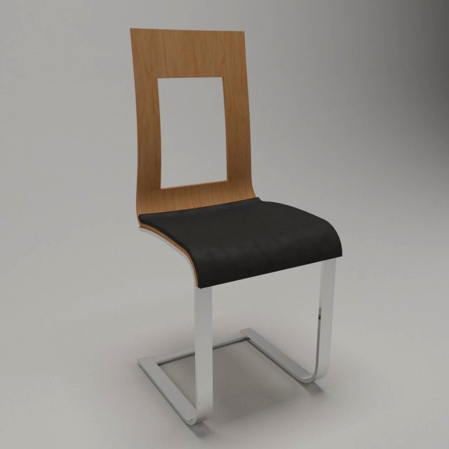 chair wood metal leather