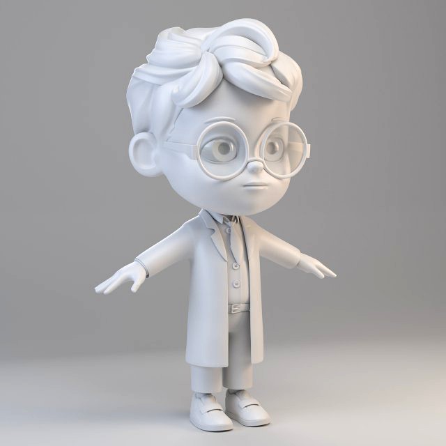 cartoon scientist boy