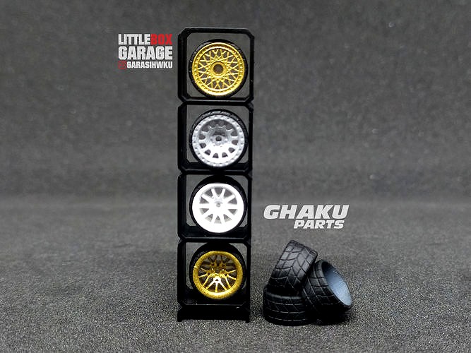 wheels rim rack display stand 4 box for diecast 64 scale | 3D