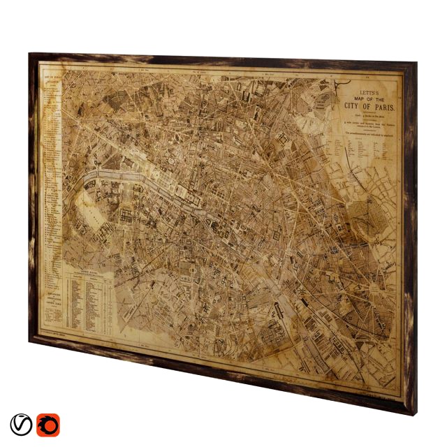 restoration hardware vintage paris map