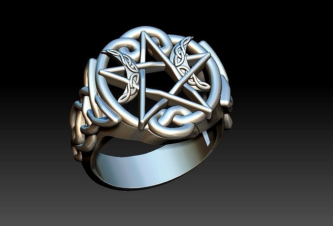 Celtic Moon Ring | 3D