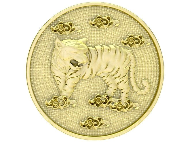 gold tiger coins 3325 | 3D