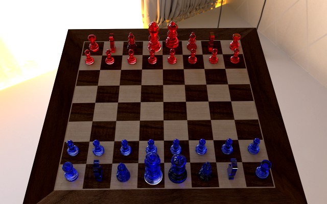 crystal chess set- c4d