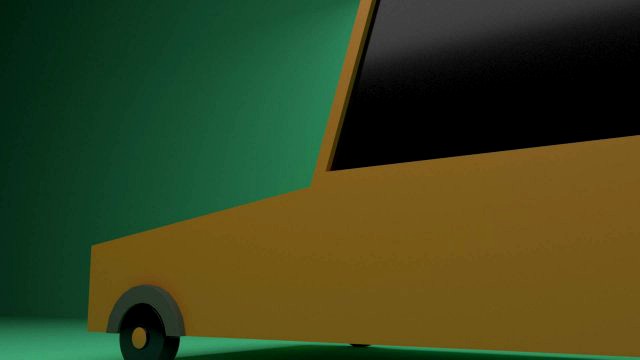 low poly mini car low-poly