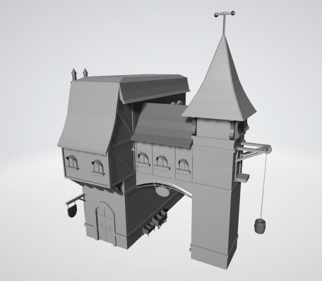 medieval house lowpoly