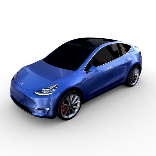 tesla model y blue