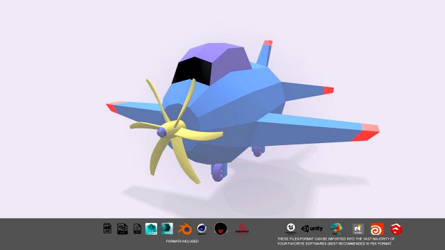 low poly stylized aircraft