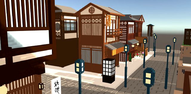 voxel japanese traditional village pack low-poly