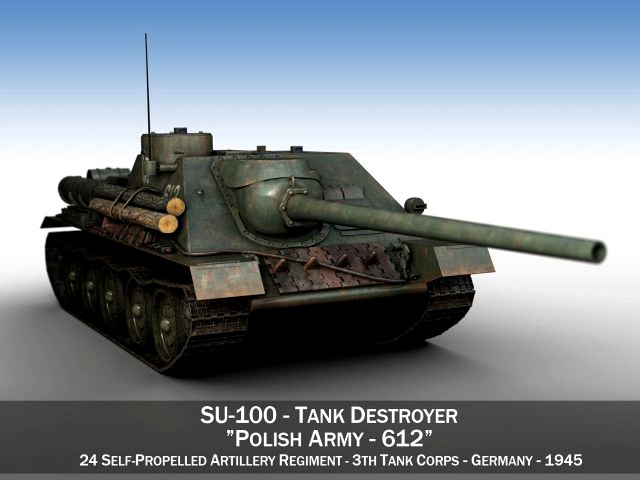 su-100 - 612 - soviet tank destroyer