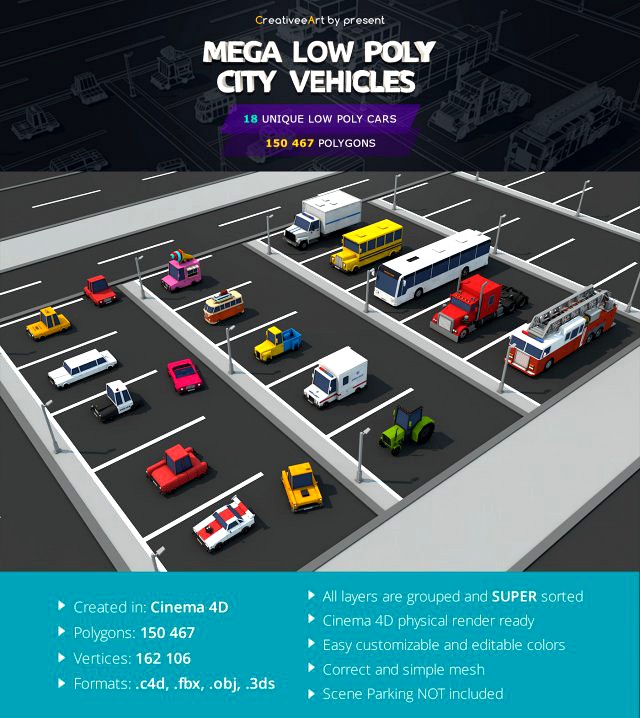 mega low poly sity vehicles pack