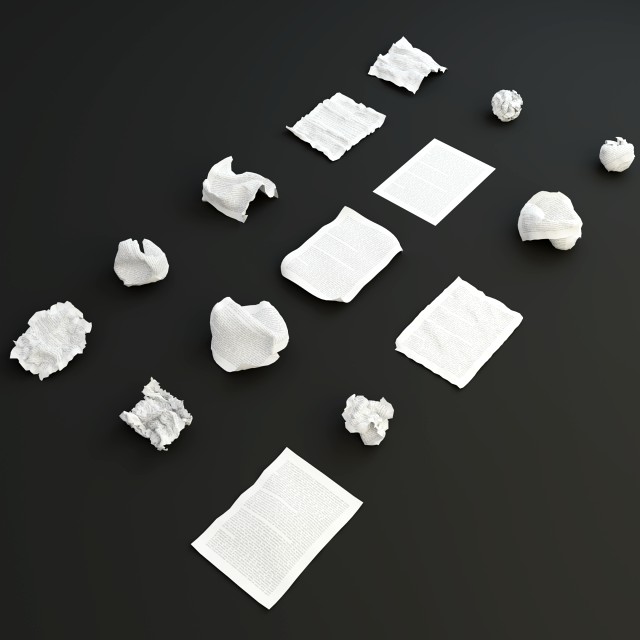 15 crumpled paper set