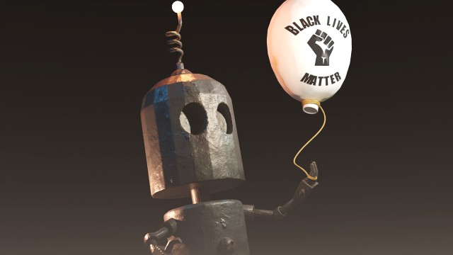 black lives matter tin robot tribute