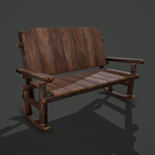 wooden rocking bench