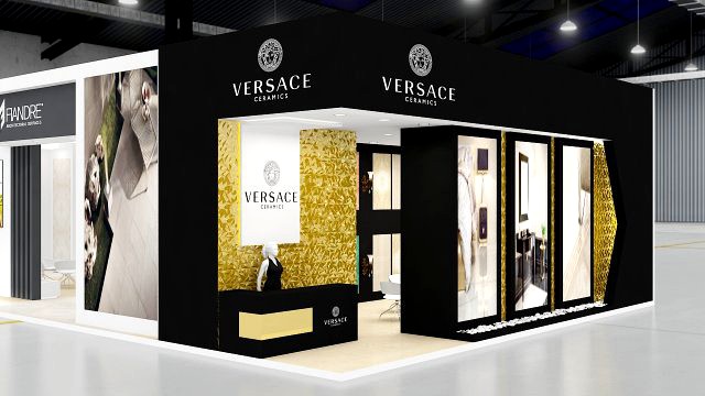 exhibition stand three sides open stall