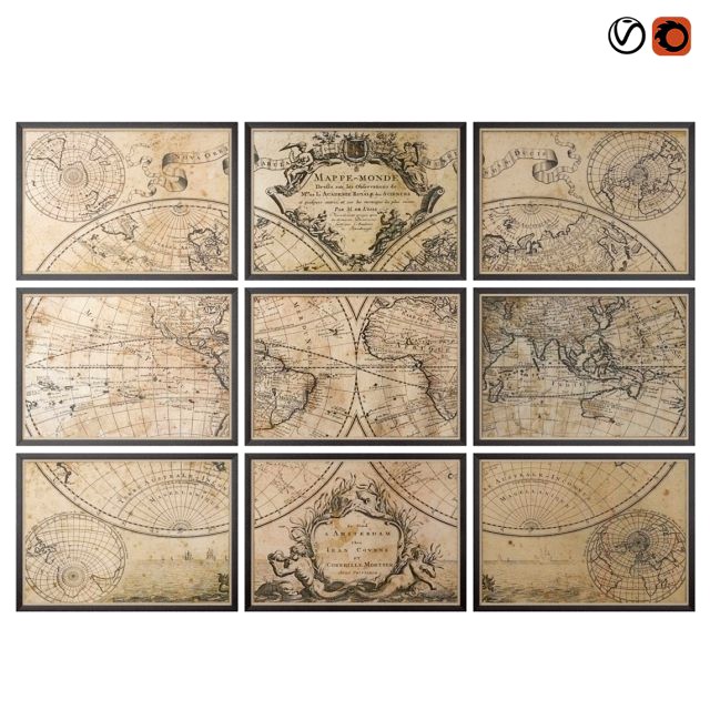 restoration hardware lisles 1720 world map frames