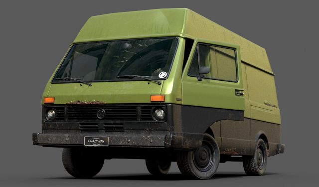 vw van lt volkswagen lowpoly