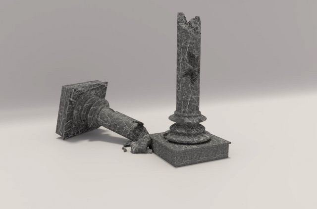 old broken column