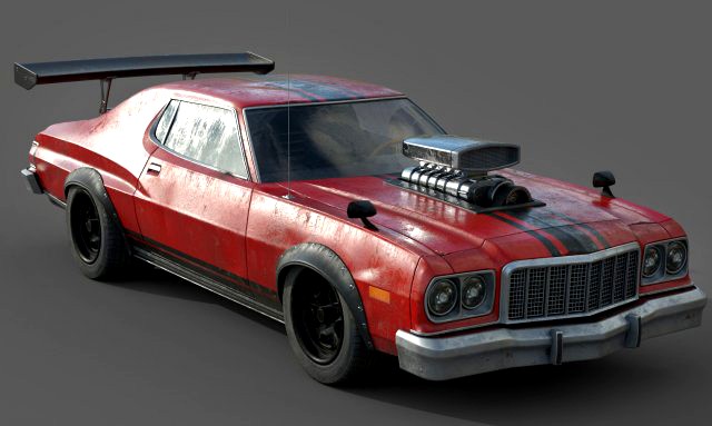 generic lowpoly hot rod classic mad max