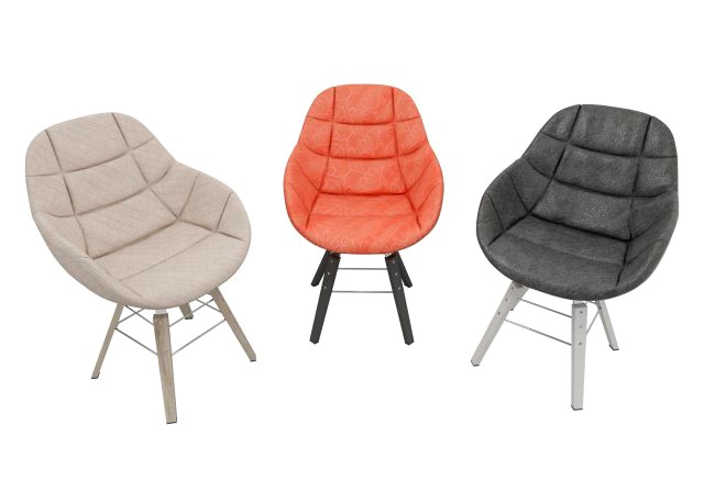 three soft chairs in different high quality textures and colors decor und furniture