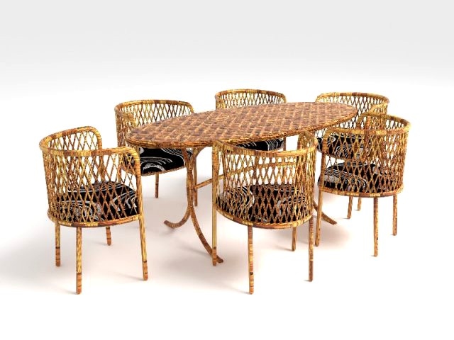 Bamboo Dining Table Set