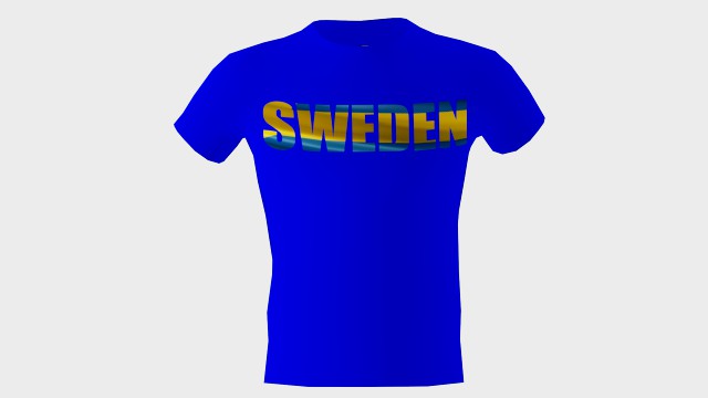 low poly sweden shirt blue colour