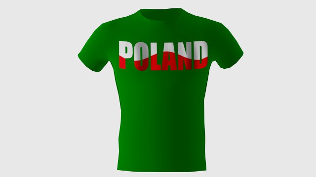low poly poland shirt green colour