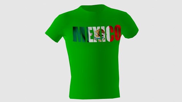 low poly mexico shirt green colour