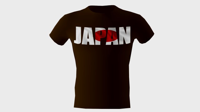 low poly japan shirt dark brown colour