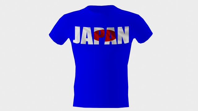 low poly japan shirt blue colour