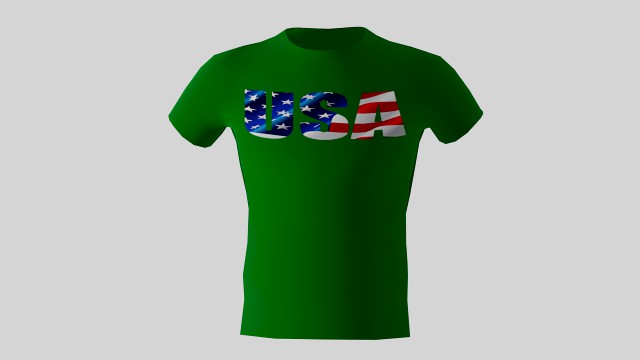 low poly usa shirt green colour