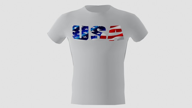 low poly usa shirt white colour