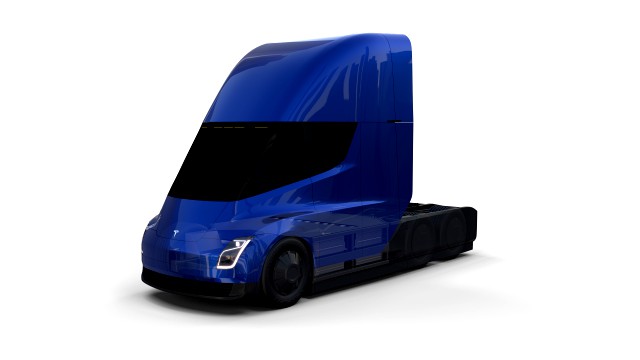 tesla truck with chassis blue