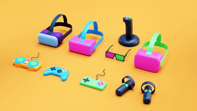 games equipment simple 3d style