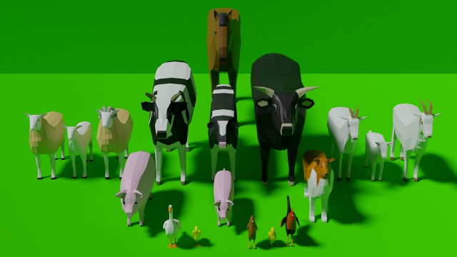 low poly farm collection